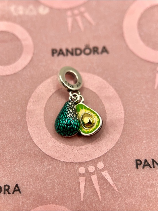 Pandora Jewelry - Pandora Two Tone Avocado Split Dangle Silver Charm 799149C01